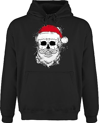 Hoodie Herren Pullover Männer - Geschenke Christmas Bekleidung - Schöne Weihnachten Rentier Weihnachtsmütze - 3XL - Schwarz - weihnachtsoutfit Weihnachtspullover weihnachtsmotiv Pulli von Shirtracer