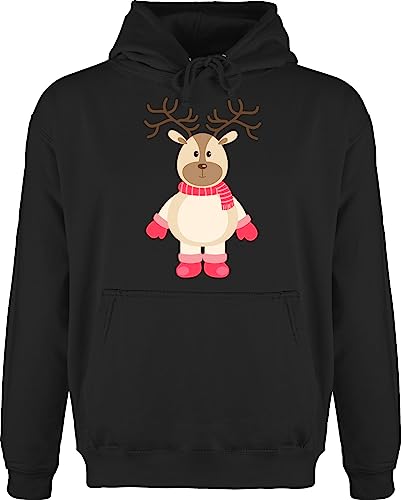 Hoodie Herren Pullover Männer - Weihnachten Geschenke Christmas Bekleidung - Winter Rentier Schal Mütze - XXL - Schwarz - weihnachtsmotiven pullie Weihnachtspullover Hoody weihnachtsmotive Pulis von Shirtracer