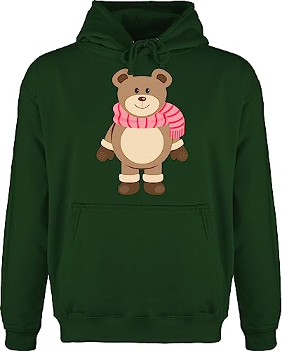 Hoodie Herren Pullover Männer - Weihnachten Geschenke Christmas Bekleidung - Winter Teddy mit Schal - 3XL - Dunkelgrün - weihnachtliches weihnachtspulli Mann weihnqchts lustige+Weihnachtspullover von Shirtracer