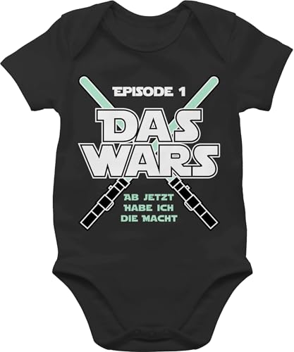 Shirtracer Baby Body Junge Mädchen - Zur Geburt - Das wars Jetzt habe ich die Macht I - 12/18 Monate - Schwarz - babyparty geschenk geburtgeschenk born sprüche bodys babyshower jungen von Shirtracer