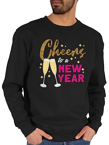 Sweater Pullover Sweatshirt Herren Damen - Silvester Erwachsene - Cheers to a New Year - L - Schwarz - Happy Outfit silvesterpullover neues Jahr jahreswechsel Pulli neujahrspullover Silvester, Sweater Pullover Sweatshirt Herren Damen - Silvester Erwachsene - Cheers to a New Year - L - Schwarz - Happy Outfit silvesterpullover neues Jahr jahreswechsel Pulli neujahrspullover Silvester, von Shirtracer