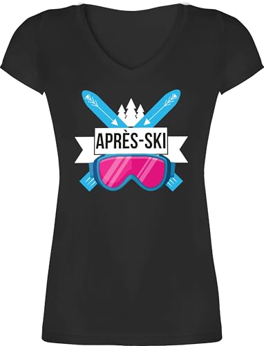 T-Shirt Damen V Ausschnitt - Skiurlaub - Apres Ski mit Brille I Apres Ski Hüttengaudi I Ski Fahren I Wintersport I Apres Ski Liebhaber - XS - Schwarz - skishirt skishirts Skifahrer après-ski T-Shirt Damen V Ausschnitt - Skiurlaub - Apres Ski mit Brille I Apres Ski Hüttengaudi I Ski Fahren I Wintersport I Apres Ski Liebhaber - XS - Schwarz - skishirt skishirts Skifahrer après-ski von Shirtracer