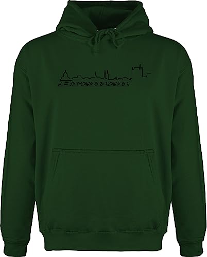 Hoodie Herren Pullover Männer - Bremen Skyline - 3XL - Dunkelgrün - kapuzenpullover langarm pulli polloverer hoddies/pullies hoodies/pullis huddy pullis hoodies kapuze hoody kaputzenpuloverer mit von Shirtracer