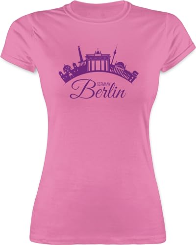Shirt Damen - Skyline Berlin Deutschland Germany - M - Rosa - Tshirt Stadt Berliner Shirts Frauen Souvenir t-Shirt von t-Shirts Tshirts t Shirt. Frau Funshirts für von Shirtracer