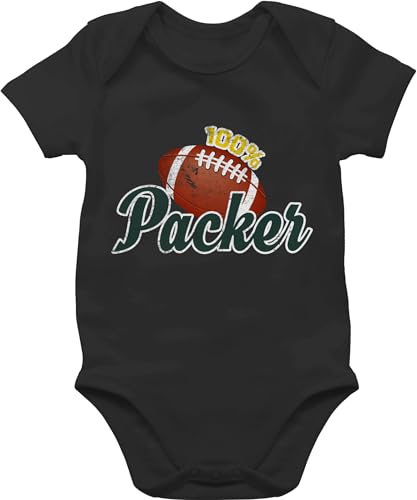 Baby Body Junge Mädchen - Sport & Bewegung - 100% Packer - 6/12 Monate - Schwarz - bodies jungen kurzarm strampler babybody bodys kurzarmbody babysachen romper green football mit cheesehead bz10 von Shirtracer