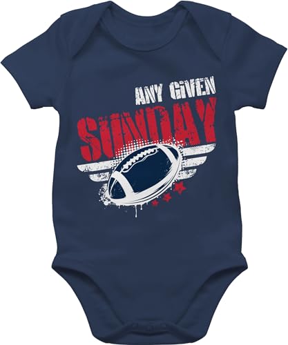 Baby Body Junge Mädchen - Sport & Bewegung - Any Given Sunday Football New England - 6/12 Monate - Navy Blau - basketball outfit babystrampler strampler bz10 babybody bodys kurzarm von Shirtracer