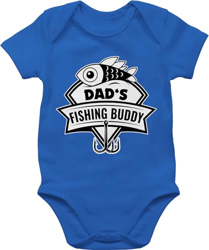 Baby Body Junge Mädchen - Geschenk zum Vatertag - Dad's fishing Buddy - 6/12 Monate - Royalblau - jungen strampler papa tag babybody kurzarm herrentagsgeschenk bodies 1.vatertagsgeschenk - BZ10 von Shirtracer