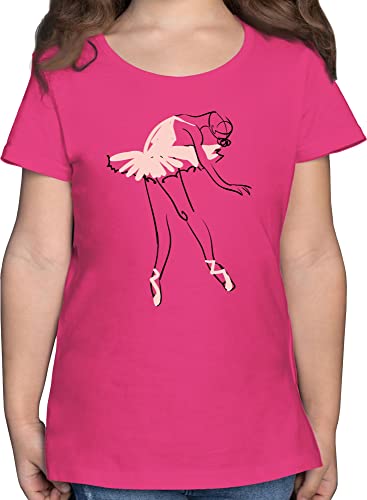 T-Shirt Mädchen - Kinder Sport Kleidung - Balletttänzerin Ballerina - 152 (12/13 Jahre) - Fuchsia - Sport-Shirt Ballet Shirt Sportshirt Ballett Tshirt Kurzarm balett t Shirts Figur t-Shirts von Shirtracer