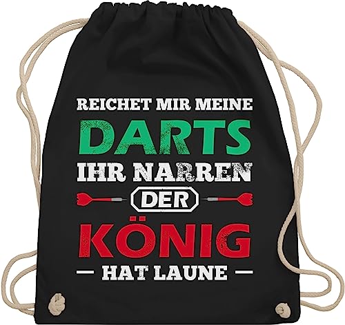 Turnbeutel Rucksack - Dart König Spruch I Dart Geschenk I Geschenk für Dartspieler - Unisize - Schwarz - darts tasche sport vom darten beutel ich bin stoffrucksack stoffbeutel turnsackerl von Shirtracer