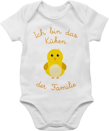 Shirtracer Baby Body Junge Mädchen - Sprüche - Küken der Familie - 1/3 Monate - Weiß - babymode witzig spruch das bodys strampler mit lustigen sprüchen spruche ich bin babybody aufschrift von Shirtracer