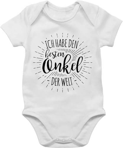 Shirtracer Baby Body Junge Mädchen - Sprüche - Ich habe den besten Onkel der Welt - 3/6 Monate - Weiß - bz10 strampler mit spruch lustige babygeschenke bester babystrampler süße sprüche. von Shirtracer