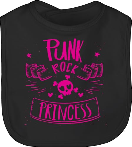Baby Lätzchen - Sprüche - Punk Rock Princess - Unisize - Schwarz - lustige babysachen spruch rocker schlabberlatz babykleidung mit süßen sprüchen spruche rockabilly latz geschenke zur geburt von Shirtracer
