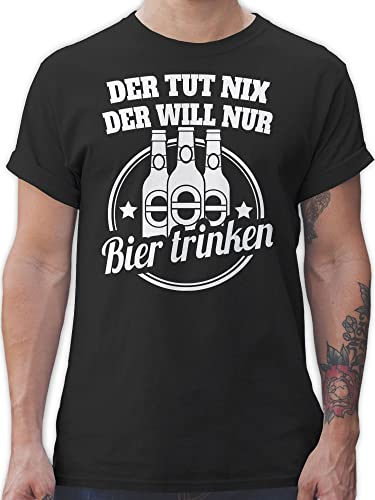 T-Shirt Herren - Sprüche Statement mit Spruch - Der TUT nix der Will nur Bier Trinken - 3XL - Schwarz - Shirt männer sprüchen Drauf t Shirts Tshirt lustige t-Shirts Baumwolle Tshirts Oberteile von Shirtracer