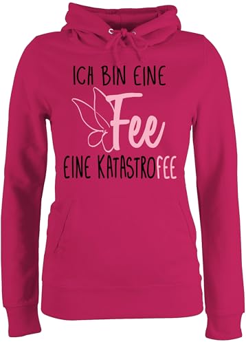 Pullover Damen Hoodie Frauen - Sprüche Statement mit Spruch - Ich Bin eine Fee - L - Fuchsia - lustige sprueche sprüche+Pullover sprüchen katastrophe Hoody Frau spruechen katastro Kapuze von Shirtracer