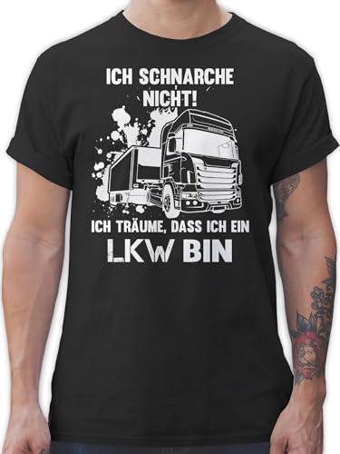 T-Shirt Herren - Sprüche Statement mit Spruch - Ich schnarche Nicht ich Bin EIN LKW - L - Schwarz - Schnarchen Tshirt spruchshirts männertagsgeschenke schnarch Shirts kraftfahrer Spruchshirt von Shirtracer