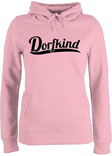 Pullover Damen Hoodie Frauen - Sprüche Statement - Dorfkind Schwarz - M - Hellrosa - Hoddie Frau hudi Hoody Oberteile damenhooddies Hoddies/pullies Huddy mädchen Oberteil polloverer Hoodies/pullis von Shirtracer