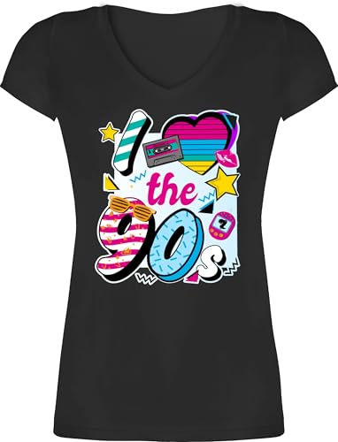 T-Shirt Damen V Ausschnitt - Sprüche Statement - I Love The 90s - XS - Schwarz - 90er Jahre Outfit Statement-t-Shirt zocker 90 Tshirt er Shirt mit Statements Nerds 90' Shirts Party t Geeks 90's T-Shirt Damen V Ausschnitt - Sprüche Statement - I Love The 90s - XS - Schwarz - 90er Jahre Outfit Statement-t-Shirt zocker 90 Tshirt er Shirt mit Statements Nerds 90' Shirts Party t Geeks 90's von Shirtracer