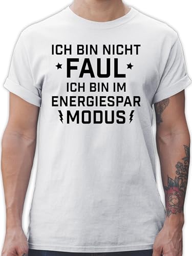 T-Shirt Herren - Sprüche Statement mit Spruch - Ich Bin Nicht Faul - Energiesparmodus - XXL - Weiß - Shirt Tshirt männer t Shirts Oberteile sprüchen Tshirts Baumwolle Maenner für tischert von Shirtracer