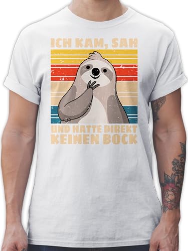 T-Shirt Herren - Sprüche Statement - Ich kam, SAH und Hatte direkt keinen Bock - XL - Weiß - Shirts für männer kam Tshirt Herren, t - Shirt tichert t-schirts männershirts Herren-Shirt von Shirtracer