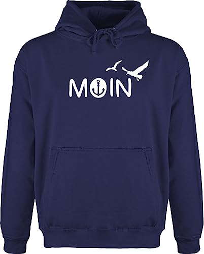 Shirtracer Hoodie Herren Pullover Männer - Sprüche Statement - Moin Moin Hamburg Maritime Nordsee Geschenk - M - Navy Blau - Moin,Moin Oberteil Herr norddeutsche Langarm bootsbesitzer Hoodies/pullis von Shirtracer