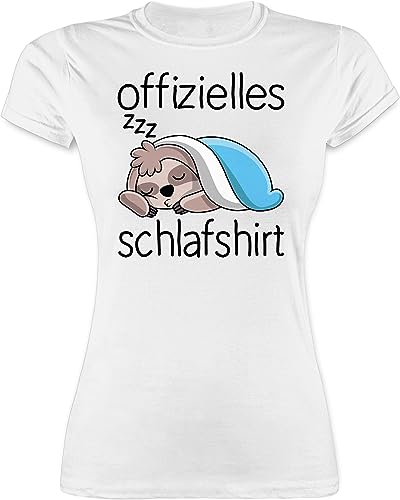 Shirt Damen - Sprüche Statement - Offizielles Schlafshirt mit Faultier - schwarz - S - Weiß - Frauen Tshirt Shirts t-Shirts t-Shirt t tischert Tshirts Oberteile mädchen Kurzarm für Fuer Frau von Shirtracer