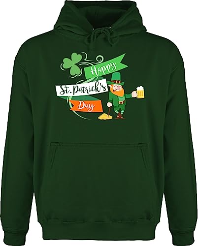 Hoodie Herren Pullover Männer - Happy St. Patricks Day Leprechaun Kobold - XXL - Dunkelgrün - Paddys Hoodies Man irische Hoody Saint Patrick st-Patricks-Day Irland st.Patricks irischer Irish Party von Shirtracer