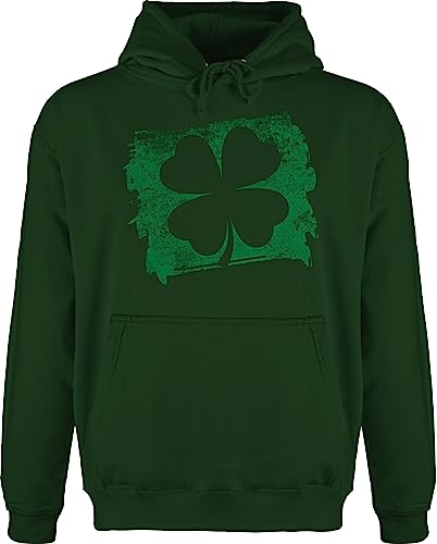 Hoodie Herren Pullover Männer - St. Patricks Day - Kleeblatt Glücksbringer Glückskleeblatt - XL - Dunkelgrün - Saint Patrick Irish Party sant patricksday irischer st-Patricks-Day st Patrick's von Shirtracer