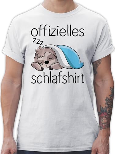 T-Shirt Herren - Sprüche Statement - Offizielles Schlafshirt mit Faultier - schwarz - 3XL - Weiß - männer Shirt t Shirts Maenner Tshirt Herren, für t-Shirts Tshirts t-schirt Mann Kurzarm Fun von Shirtracer