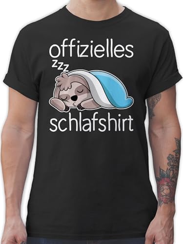 T-Shirt Herren - Sprüche Statement - Offizielles Schlafshirt mit Faultier - weiß - 3XL - Schwarz - schlafshirts Shirts Statements Schlaf t Shirt Sloth Gifts Tshirt sprüchen￼ schlafen t-Shirts von Shirtracer