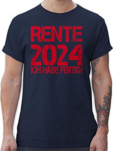 T-Shirt Herren - Rentner Geschenk - Rente 2024 - Ich Habe fertig! - XL - Navy Blau - Abschied pensionierung sprüche abschiedsgeschenk Kollege gehe in zur witzige Ruhestand Geschenke für von Shirtracer