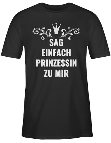 T-Shirt Herren - Sprüche Statement - Sag einfach Prinzessin zu Mir - 3XL - Schwarz - Shirts männer t- Shirt Tshirt t für Fun t-Shirts Tshirts tischert ausgefallene mit Aufschrift märchen von Shirtracer