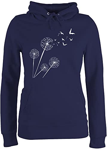 Pullover Damen Hoodie Frauen - Sprüche Statement - Pusteblume Löwenzahn - XXL - Navy Blau - damenhooddies Hoddies/pullies Kapuzenpulli Pollover Oberteile Hoodies/pullis polova Pulover mädchen von Shirtracer