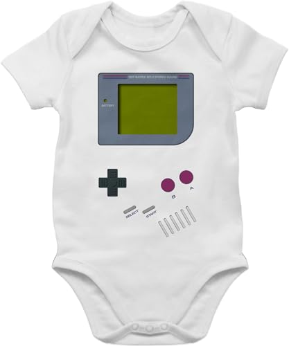 Baby Body Junge Mädchen - Karneval & Fasching - Gameboy - 3/6 Monate - Weiß - kinderfasching geek babysachen jungen 90er geschenk carnival nerd babykleidung babygeschenk lustig karneval- geeks von Shirtracer