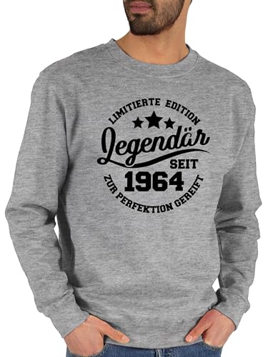 Shirtracer Sweater Pullover Sweatshirt Herren Damen - 60. Geburtstag - Legendär seit 1964 - schwarz - XL - Grau meliert - zum 60 sechzig Jahre 60ten 60.Geb 60.Jahre 60igsten 60.Ten 60iger 60.TER von Shirtracer