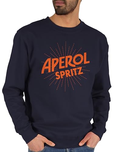 Sweater Pullover Sweatshirt Herren Damen - & Fasching - Aperol Spritz Kostüm I Karneval Kostüm Aperol Spritz - M - Dunkelblau - logo faschings sauf pulli karnevals saufen fassenacht getränk von Shirtracer