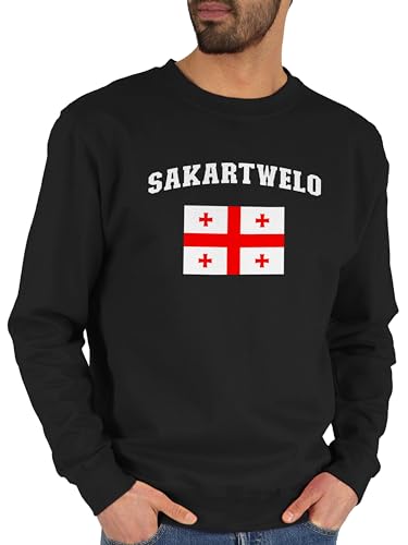 Sweater Pullover Sweatshirt Herren Damen - Fußball EM WM - Sakartwelo Schriftzug mit Flagge | Sakartvelo | Georgia | Georgien | Georgisch - XS - Schwarz - europameisterschaft 2024 georgische Sweater Pullover Sweatshirt Herren Damen - Fußball EM WM - Sakartwelo Schriftzug mit Flagge | Sakartvelo | Georgia | Georgien | Georgisch - XS - Schwarz - europameisterschaft 2024 georgische von Shirtracer