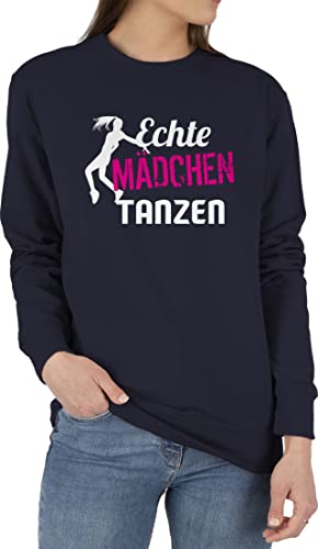 Sweater Pullover Sweatshirt Herren Damen - Geschenk - Echte Mädchen tanzen - Tänzerin - XS - Dunkelblau - tanz outfit dance echt pulli tanzsport maedchen tänzer turnbeutel gehen tanzen, geschenke von Shirtracer
