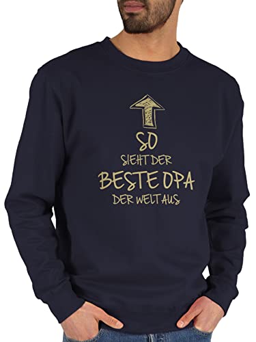 Sweater Pullover Sweatshirt Herren Damen - Geschenke - So sieht der beste Opa der Welt aus - M - Dunkelblau - batertag bester opi fater tag best grandpa opas ist vateetag vatertaggeschenke vatertah von Shirtracer