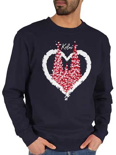 Sweater Pullover Sweatshirt Herren Damen - & Fasching - Kölner Dom Köln Rot Weiss Karneval I Kölle I Fastnacht I Fasnacht I Fasnet - XXL - Dunkelblau - faschings un sweatshirts karnevals rut von Shirtracer