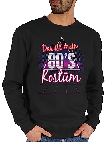 Sweater Pullover Sweatshirt Herren Damen - Karneval & Fasching - Das ist mein 80er Jahre Kostüm 80s I 80iger Jahre retro Fastnacht I Fasnacht I Fasnet - L - Schwarz - outfit faschings 80ger pulli von Shirtracer