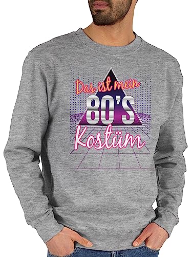 Sweater Pullover Sweatshirt Herren Damen - Karneval & Fasching - Das ist mein 80er Jahre Kostüm - M - Grau meliert - fasnachts damen-karneval lustige faschings karnewal karneval- costüm kostùm von Shirtracer