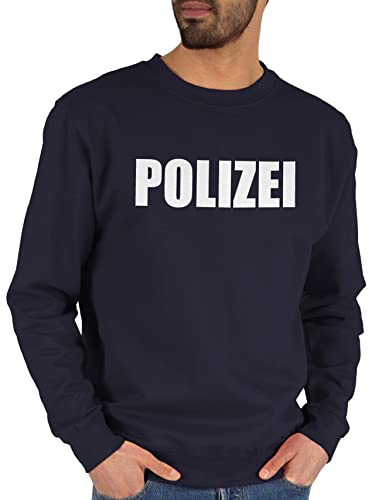 Sweater Pullover Sweatshirt Herren Damen - Karneval & Fasching - Polizei Polizeiuniform Polizist Polizeikostüm SEK Polizistin Police SWAT - S - Dunkelblau - straßenkarneval lustiges faschingskost von Shirtracer