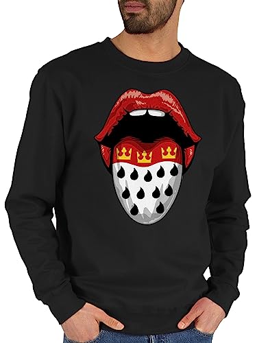 Sweater Pullover Sweatshirt Herren Damen - Karneval & Fasching - Köln Wappen Mund Zunge I Fastnacht I Fasnacht I Fasnet - L - Schwarz - faschings koln karnevals kölle fassenacht koeln köstüme von Shirtracer