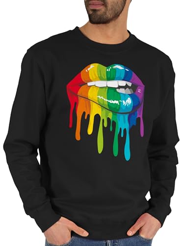 Sweater Pullover Sweatshirt Herren Damen - Kleidung Pride Flag - Lippen LGBT & LGBTQ - XS - Schwarz - CSD Regenbogen Lesbian lippe lqbtq Mund Gay lgbtqia Queer Month Sweater Pullover Sweatshirt Herren Damen - Kleidung Pride Flag - Lippen LGBT & LGBTQ - XS - Schwarz - CSD Regenbogen Lesbian lippe lqbtq Mund Gay lgbtqia Queer Month von Shirtracer