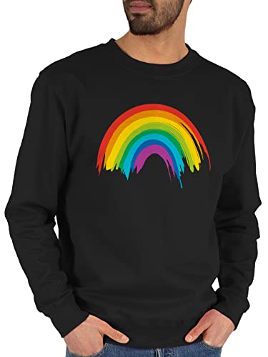 Sweater Pullover Sweatshirt Herren Damen - Kleidung Pride Flag - Regenbogen LGBT & LGBTQ - M - Schwarz - CSD Rainbow Lesbian Christopher Street Day lqbtq Gay lgbtqia Queer Month von Shirtracer