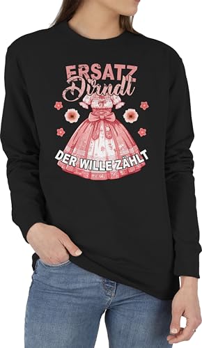 Sweater Pullover Sweatshirt Herren Damen - Kompatibel mit Oktoberfest - Ersatz Dirndl - Der Wille Zählt - M - Schwarz - Trachten bayrische Pulli bayrisch Tracht Octoberfest bayerischer Volksfest von Shirtracer