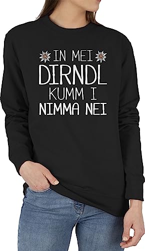 Sweater Pullover Sweatshirt Herren Damen - Kompatibel mit Oktoberfest - In MEI Dirndl kumm i nimma nei weiß - XXL - Schwarz - Trachten bayrische kummi Pulli bayrisch 'Dirndl pullis Tracht edelweiß von Shirtracer
