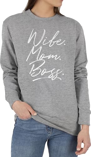 Sweater Pullover Sweatshirt Herren Damen - Momlife - Wife Mom Boss. Best Mom Muttertagsgeschenke Super Mama Beste Mom Life - XL - Grau meliert - Mum mütter Muttertag Mutter muttertagsgeschenk Mutti von Shirtracer