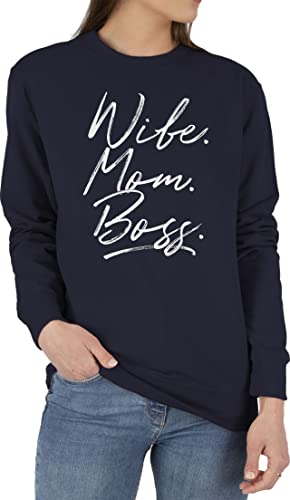 Sweater Pullover Sweatshirt Herren Damen - Muttertag - Momlife - Wife Mom Boss. Best Mom Muttertagsgeschenke Super Mama Beste Mom Life - XXL - Dunkelblau - Mamas muttertsgsgeschenke von Shirtracer