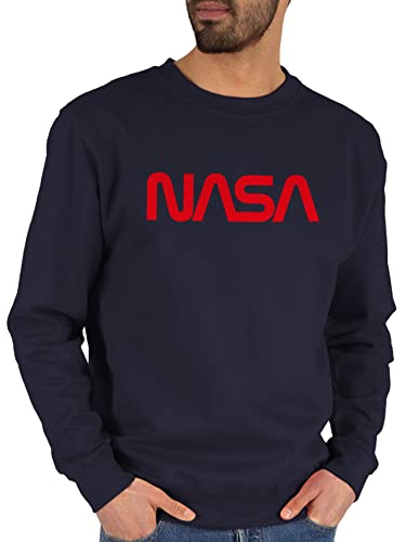 Shirtracer Sweater Pullover Sweatshirt Herren Damen - Nerd Geschenke - NASA - Raumfahrt Astronaut Mondlandung Weltraum - XL - Dunkelblau - zocker Space x Pulli Geek Logo Sweatshirts Nerds Worm von Shirtracer